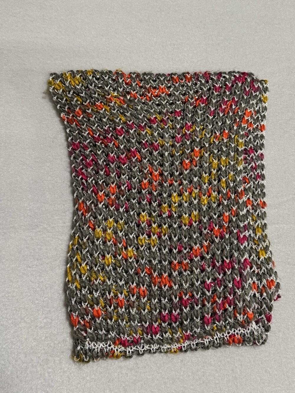 Gray Metallic Neon Chunky Knit Infinity Scarf - Women Accessories